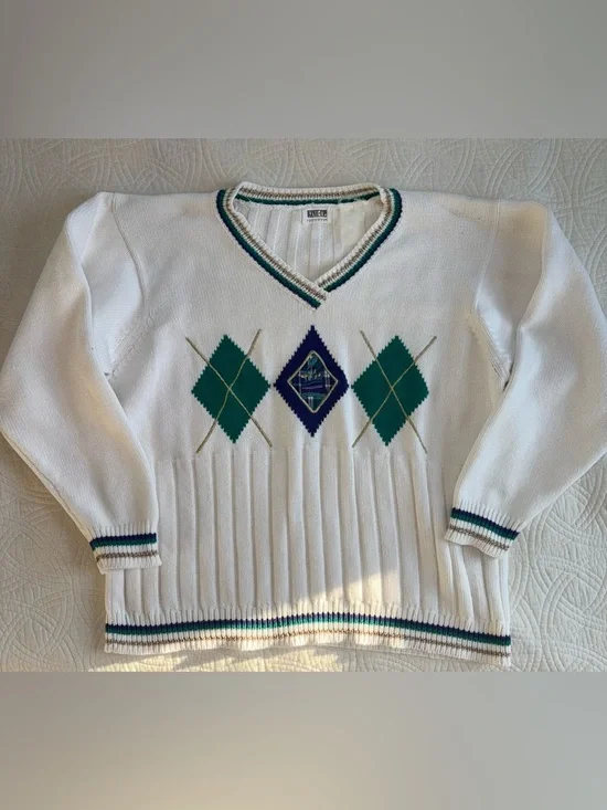Vintage Golf Sweater with Argyle Large* - Picture 2 of 8